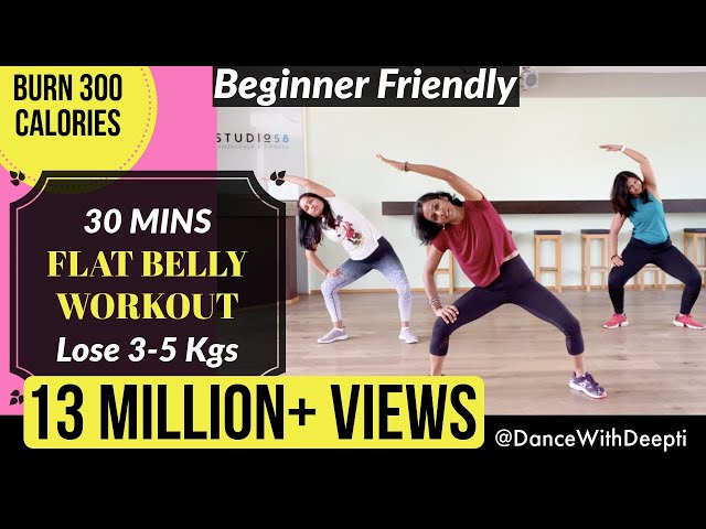 DWD#59 | 30mins DAILY FLAT BELLY Workout  - Beginner Bollywood | Easy Exercise to Lose weight 3-5kgs