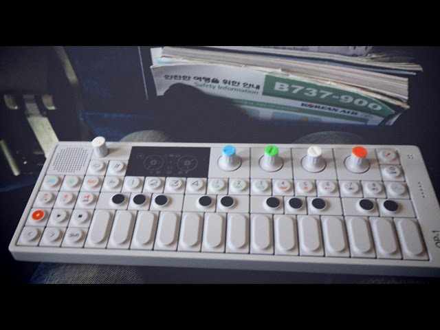 making a song on an OP-1 on an airplane