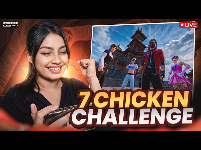 ONLY CHICKEN CHALLENGE WITH IPAD PRO M4😍BGMI LIVE WITH FaceMe #bgmilive #girlgamer #pubgmobile