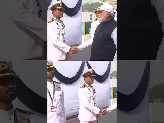 PM Modi receives guard of honour at Naval dockyard in Mumbai  | #shorts