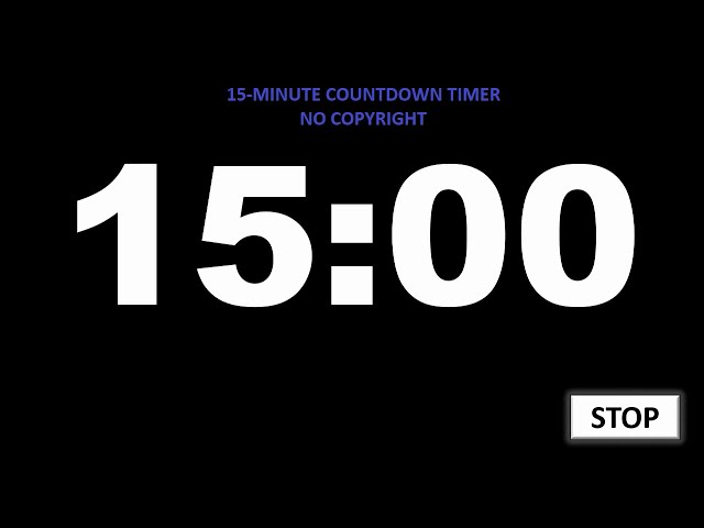 15 Minutes Countdown Timer with Alarm - No Copyright - 15 Minutes TIMER - Royalty-free countdown