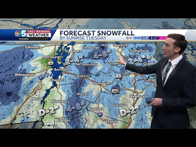 Video: Few inches of elevation snow by Tuesday morning (02-03-25)