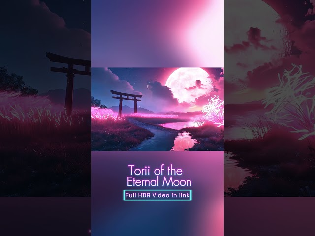 Torii of the Eternal Moon – A Neon Spirit Realm in 4K HDR preview #4khdr #asmr  #hdrvisuals