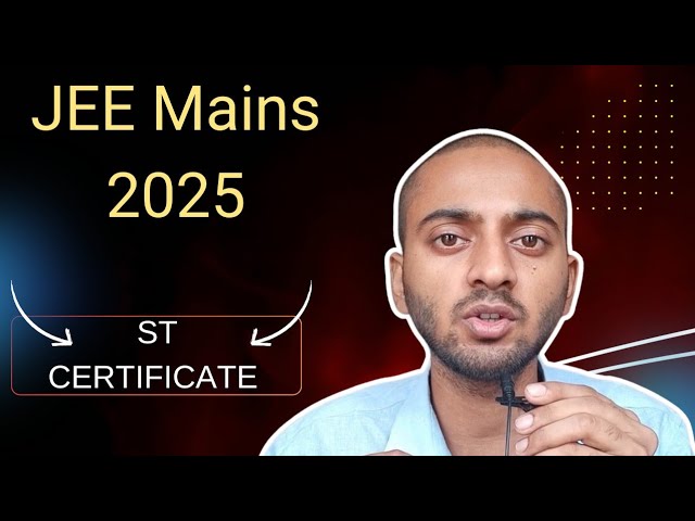 JEE Mains ST Certificate. Category certificate for JEE Mains 2025 #jeemains