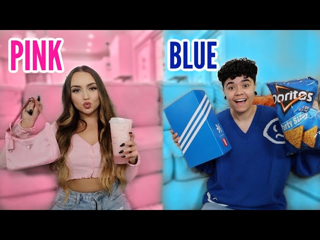 PINK vs BLUE Shopping Challenge! *NO BUDGET*