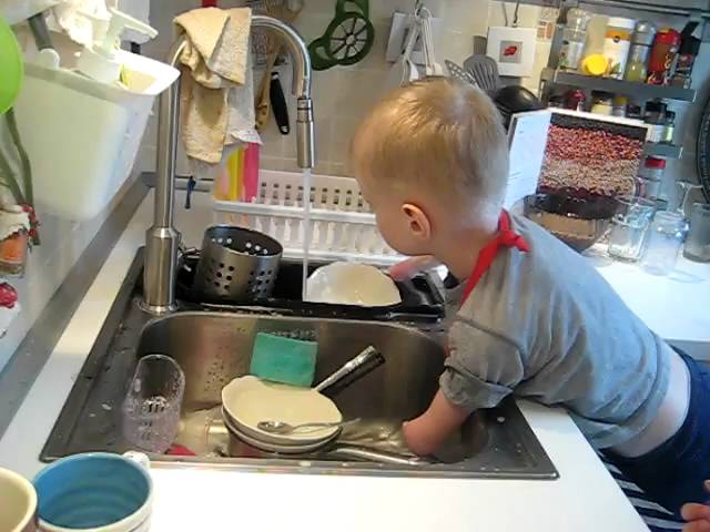 Boys Washing Dishes