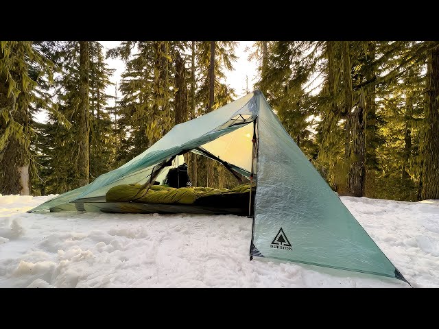 Tent Camping In Snow With Ultralight Shelter