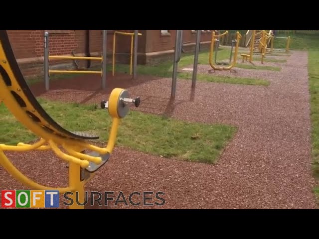 Rubber Mulch Hospital Pathway Surfacing in Ipswich, Suffolk | Bonded Rubber Mulch