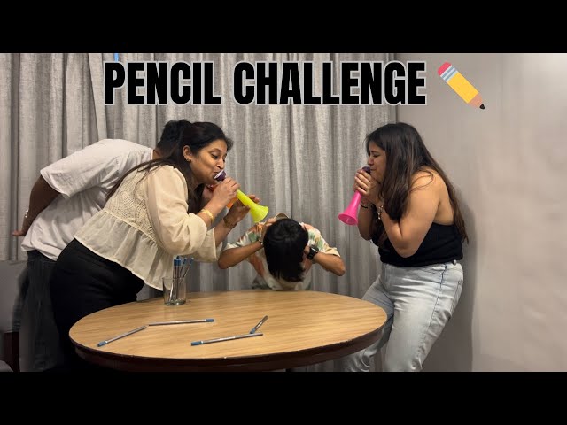 Pencil challenge with paaa ✏️🎺🤣