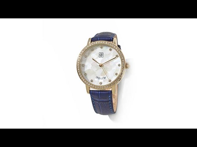 Victoria Wieck Mosaic MotherofPearl Leather Watch