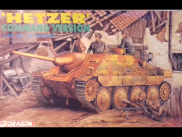 WHATS IN THE BOX? DRAGON 6060, 1/35; HETZER, COMMAND VERSION . MIKEY'S MODEL BARN KIT REVIEW 9.