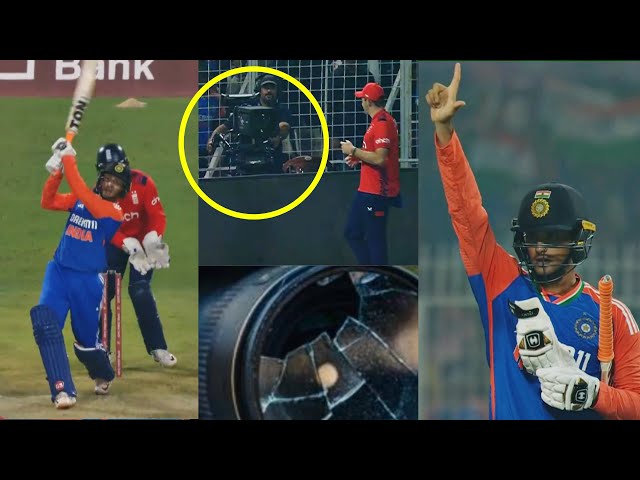 England Players Shocked when Abhishek Sharma six broke Camera Lens worth 80 Lakhs