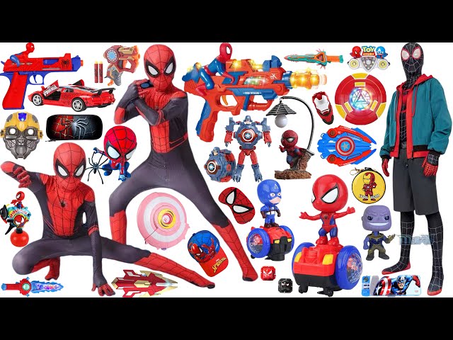 Experience dancing robot Spider Man Superman, Marvel figurine series, pistol holding game