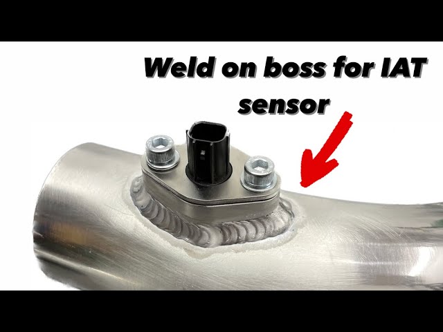 Installing intake air temp weld on boss to boost pipe - Aluminium TIG welding