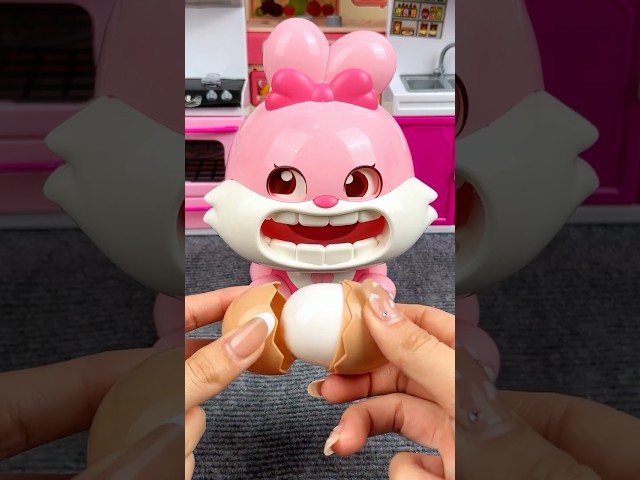 Cute Pink Rabbit Eating Egg Set Toys, Satisfying With Unboxing Miniature | ASMR Videos