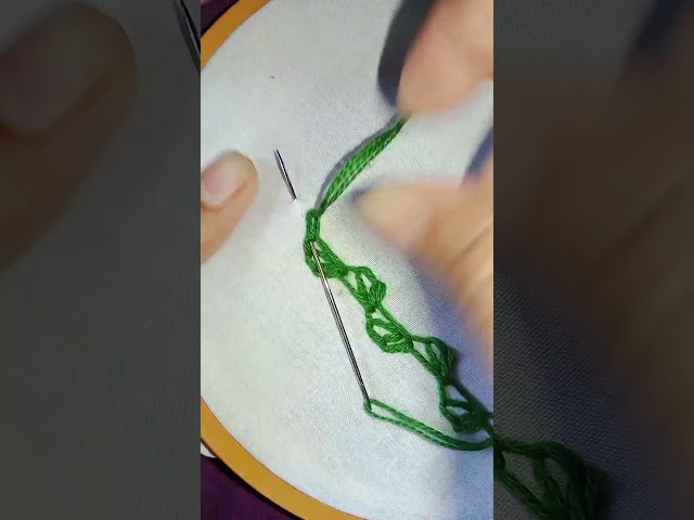 Green leaf🌿🌿 #handembroidery #embroidery #tutorials #trendingshorts #viralshorts #shorts#shortvideos