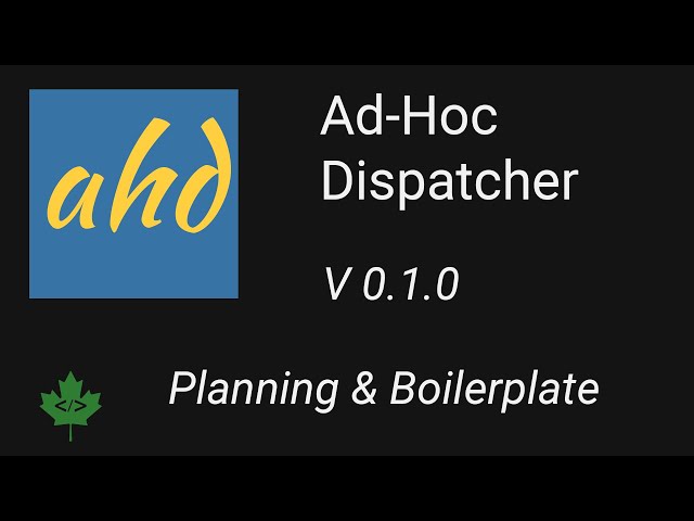 AHD V0.1.0 livestream; planning and boilerplate