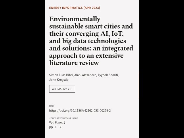 Environmentally sustainable smart cities and their converging AI, IoT, and big data t... | RTCL.TV