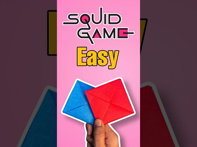 How To Make Squid Game DDAKJI Easy Way | Diy Ddakji  #shorts #squidgame 🟦🟥