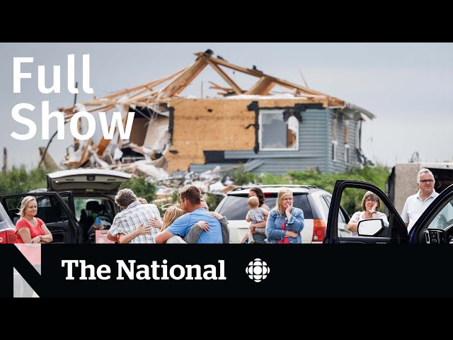 CBC News: The National | Alberta tornado, Baltimore shooting, Roadkill statue