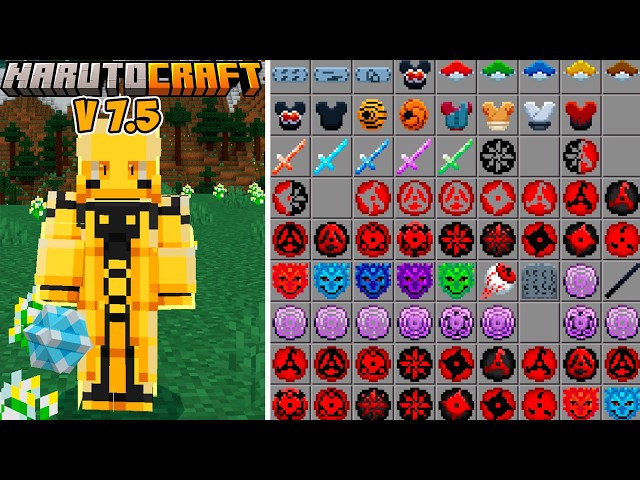 Nova Atualização do Addon Naruto Craft 7.5 no Minecraft 1.21.51+