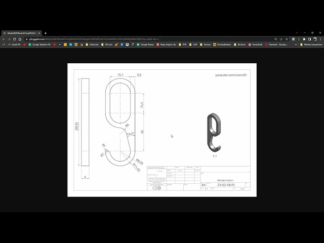 Kleiderhaken - FreeCad Übung von Flowwies Corner