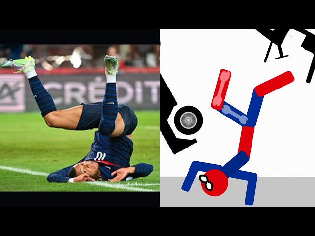 8 Min Real Football vs Stickman | Stickman Dismounting Funny Moments | Best Falls #20