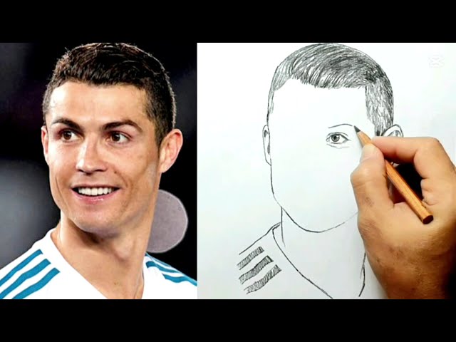 Drawing Cristiano Ronaldo pappy birthbay to you || Pencil sketch step by step tutorial