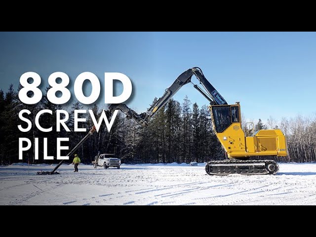 Tigercat 880D Logger - Screw Pile Installation - Installing Foundation Piles