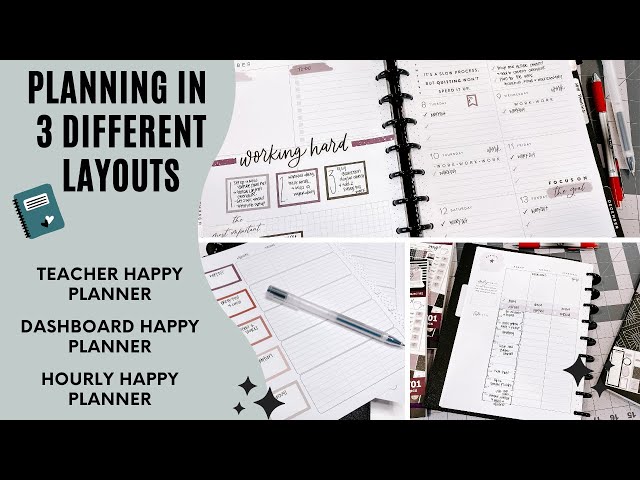 Plan with me in 3 different layouts by The Happy Planner