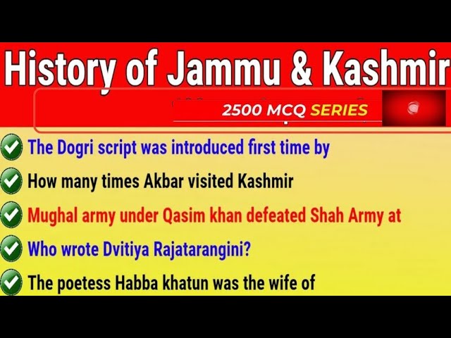 History of Jammu and Kashmir #history #Mughal #constableexam #constable #police