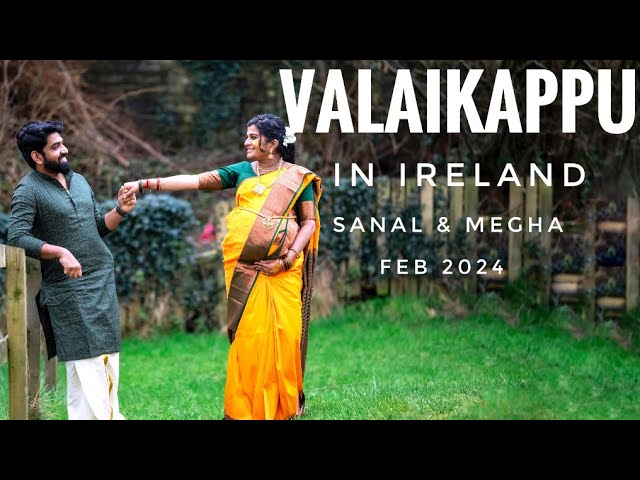 South Indian traditional Valaikappu Ceremony in Ireland, Sanal & Megha #manjaprackaran #valaikappu