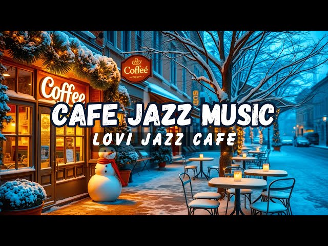 Smooth Jazz & Fireplace Sounds in Cozy Winter Cabin Ambience ⛄ Warm Jazz & Snowfall for Relaxation