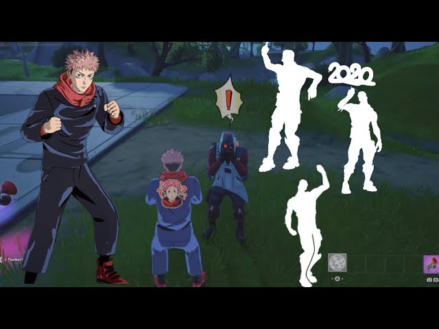 yuji itadori from Jujutsu Kaisen emote battles in Party royale