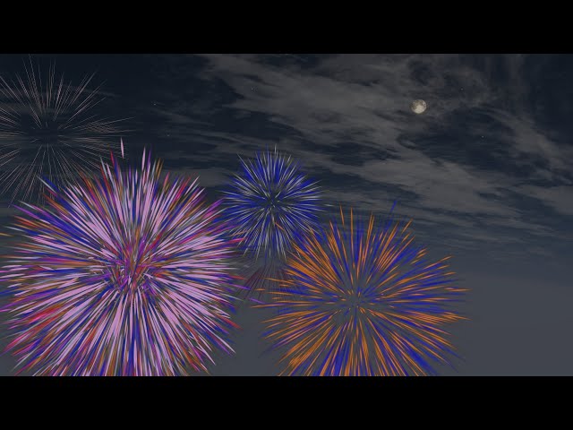 VR Animation - Fireworks [VR180][VaM]