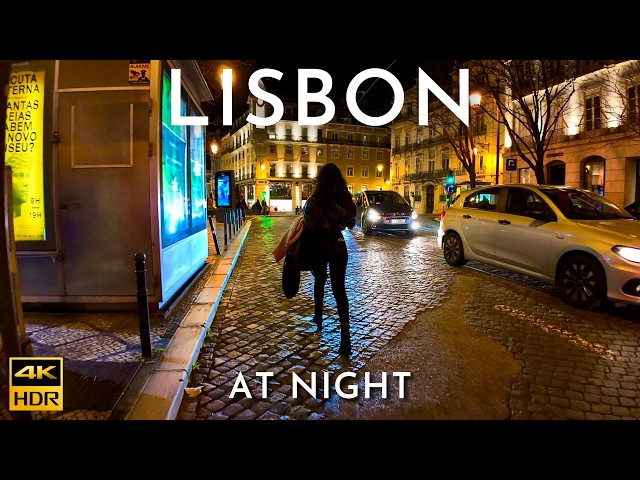 SATURDAY Night Walk in Lisbon PORTUGAL 4K HDR