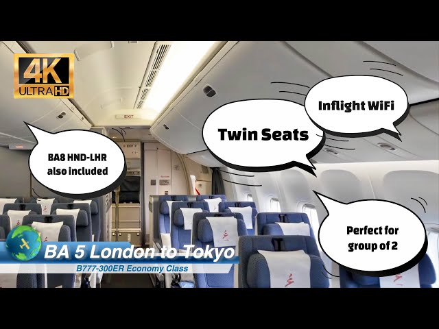 British Airways Best World Traveller Seat BA5 London Heathrow - Tokyo Haneda - Economy Class - B777