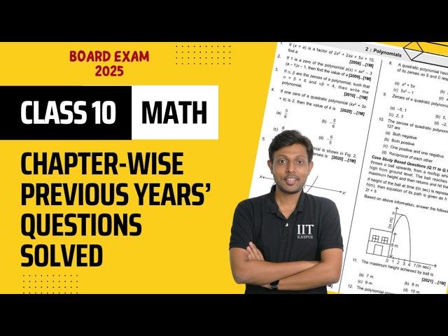 CBSE Previous Year Solutions Class 10 Math | Polynomials | Exam Prep