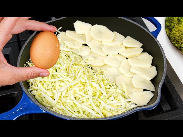 Cabbage with eggs tastes better than meat! Easy, healthy and very delicious lunch or dinner recipe!