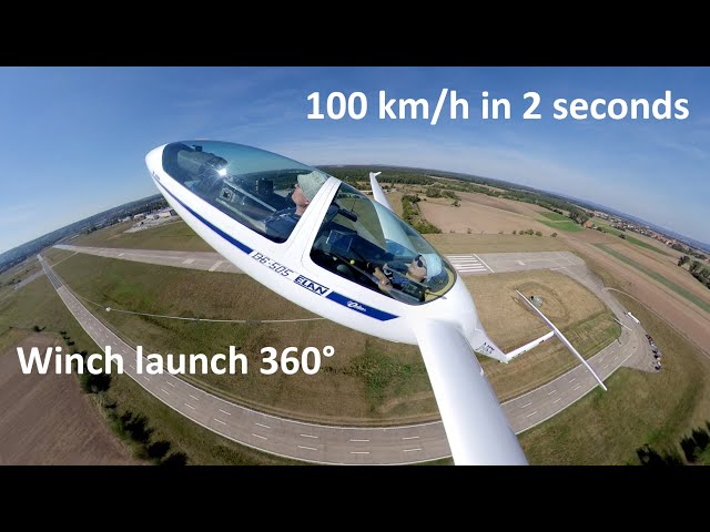 Winch launch in 360° from outside the cockpit