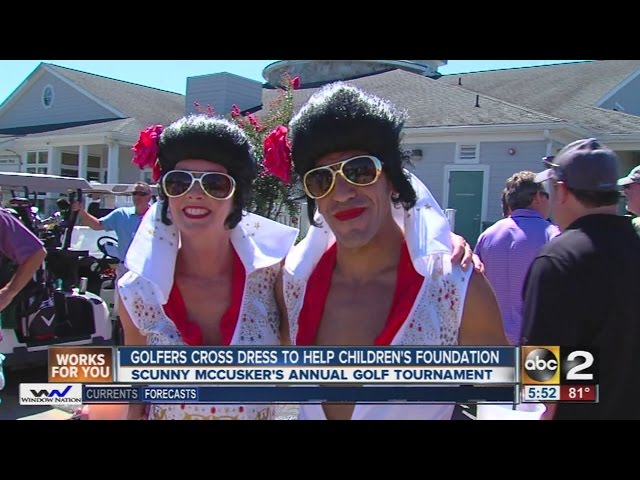 Golfers cross-dress to raise money for children's charity