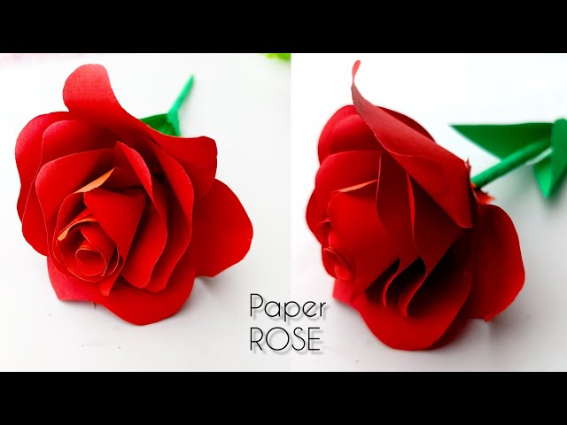 How To Make Rose Flower Making With Paper / Easy and Beautiful Rose Flower Making / DIY Paper ROSE