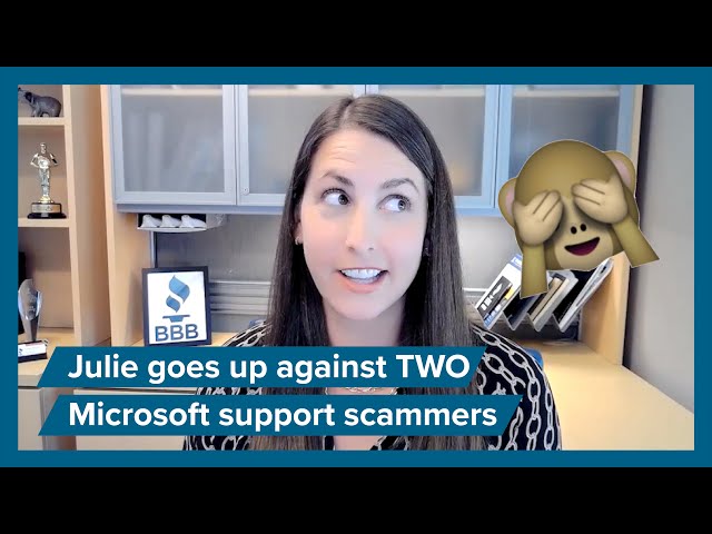 Julie goes up against TWO Microsoft support scammers (long!) | BBB Calls Scammers