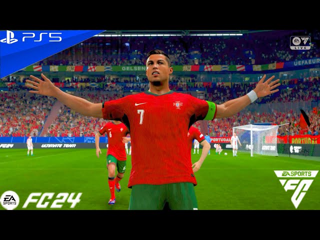 FC 24_ Portugal vs. Czechia - EURO 2024 Group Stage Matchday 1 in Leipzig Stadium | PS5™ [4K60]