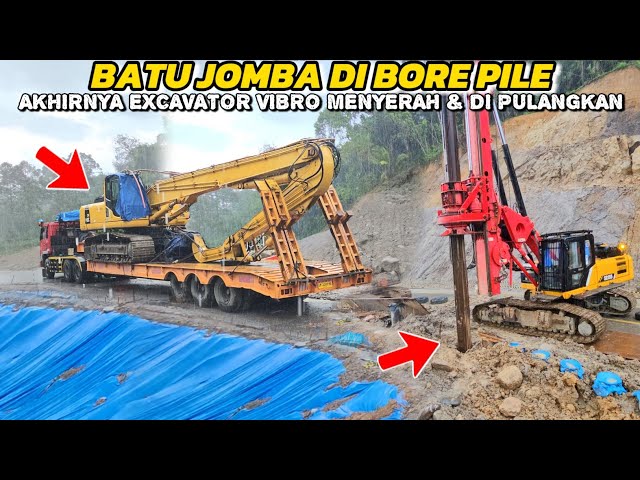 Jomba Stone In Bore Pile, Excavator Vibro Hammer Returned