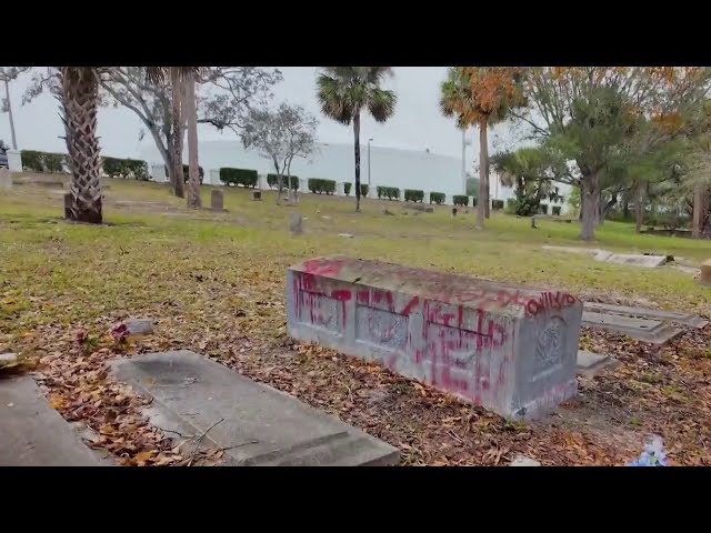 City of Cocoa works to clean up vandalized cemetery