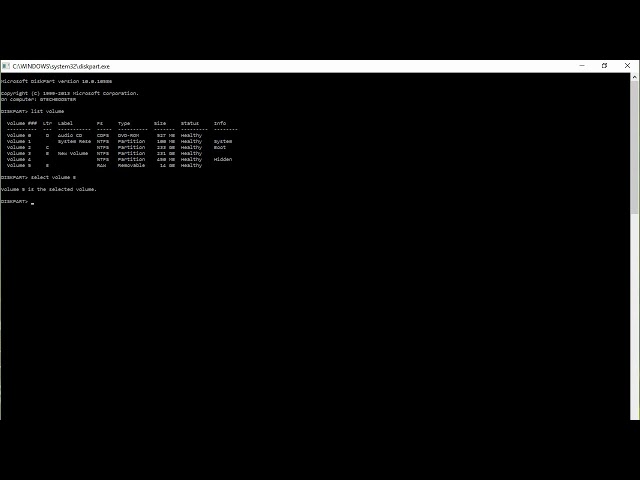 Formatting with Command Prompt Windows 10