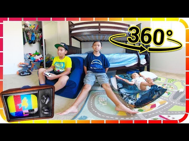 360 Fortnite Game Play with Cousin and Room Tour VR!!!