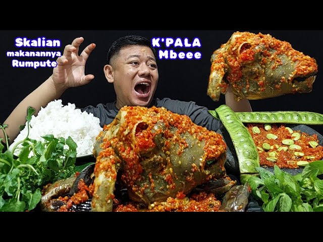 MAKAN BESAR ⁉️  ENAK BANGET K'PALA KAMBING UTUH FULL SAMBEL LALAPAN PETAI MENTAH SAMBEL PETAI TERONG