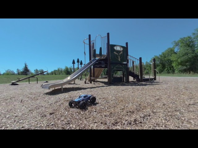 Amazon RC Truck Car in playground, VR 180° (5.7K), Vuze VR, Canada - Watch in 3D